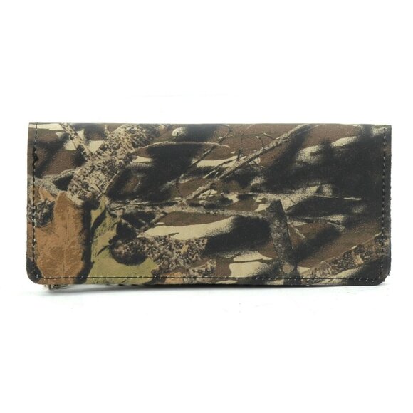 Handcrafted HM Camo Camouflage LEATHER Trucker Biker 7.5"x3" Chain Wallet USA - Picture 4 of 4